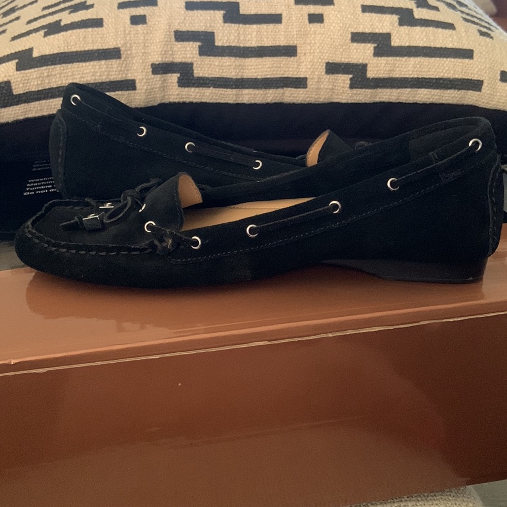 Michael Kors Sutton Moccasin Flat Shoes Suede Leather Black |size 9 - Picture 7 of 8